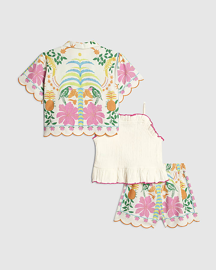 Mini Girls Multi Colour Shirt & Short Set