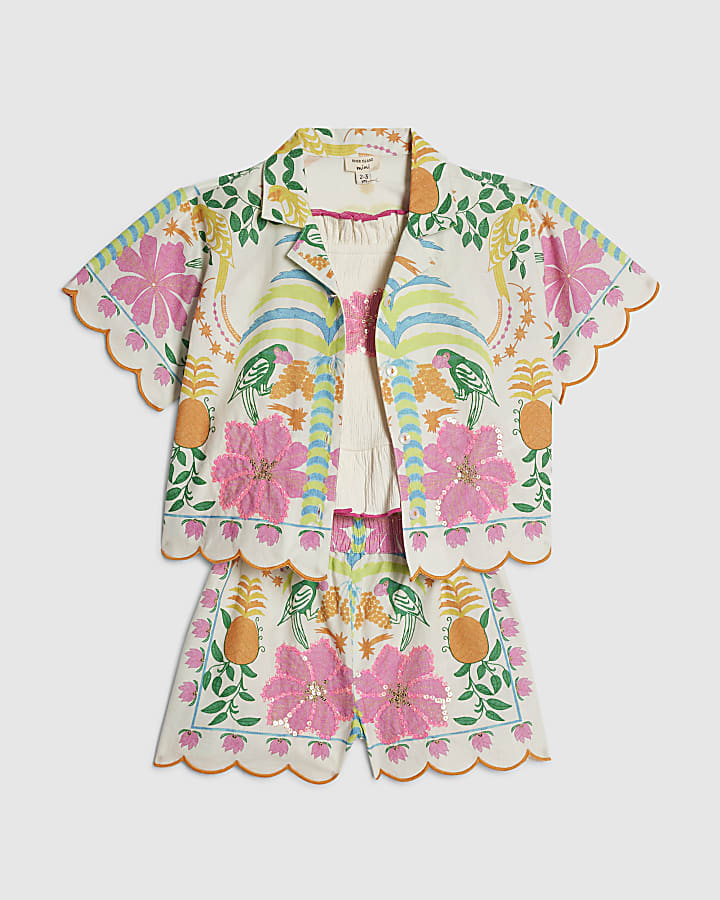 Mini Girls Multi Colour Shirt & Short Set