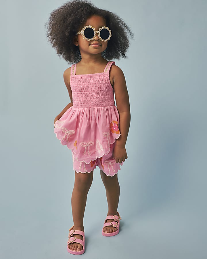 Mini Girl Pink Dilly Dally Cycle Shorts Set