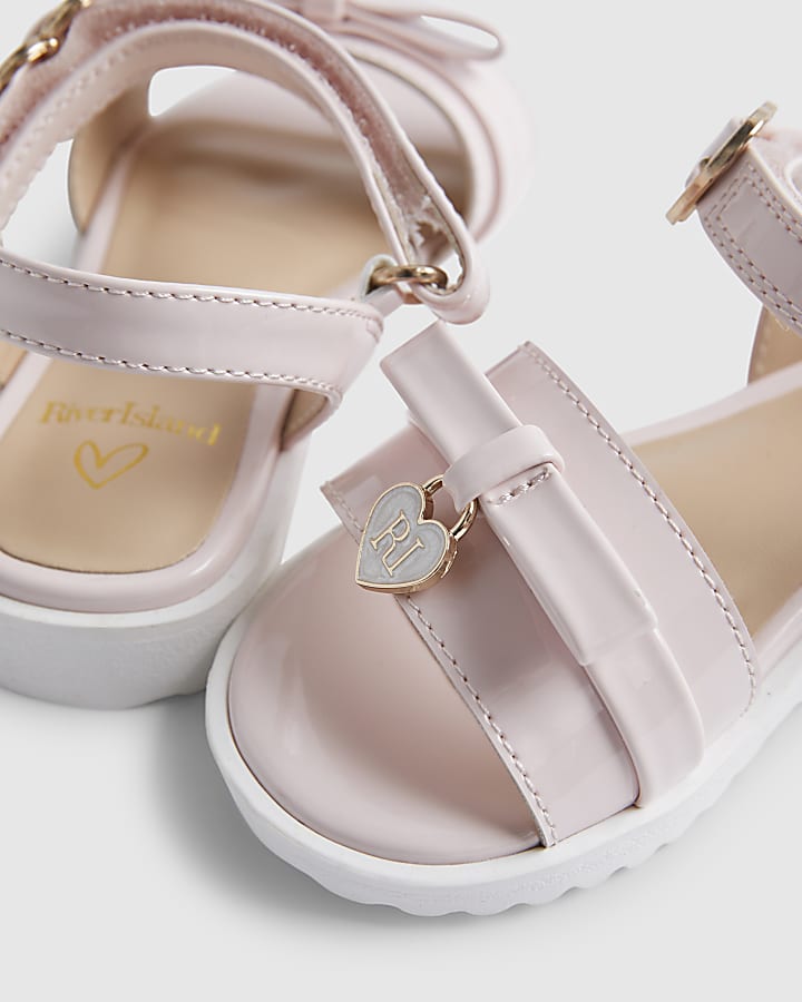Mini Girls Pink Bow Sandals