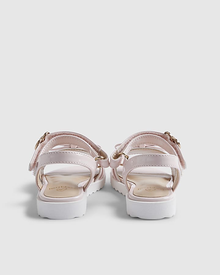 Mini Girls Pink Bow Sandals