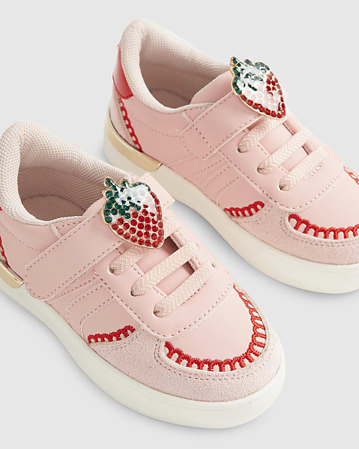 Mini Girls Pink Strawberry Trainers