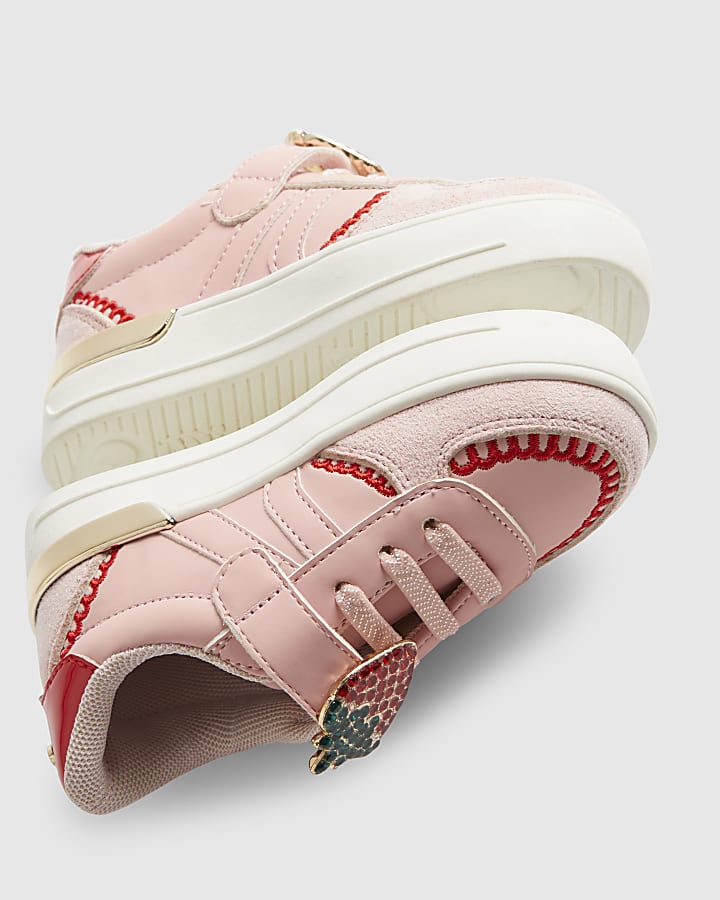 Mini Girls Pink Strawberry Trainers