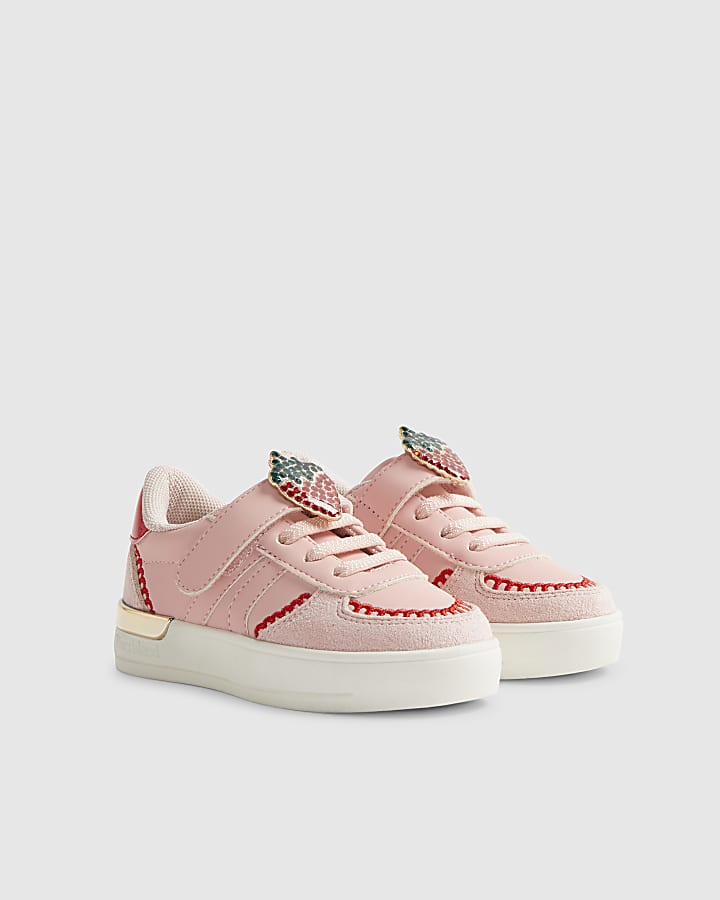 Mini Girls Pink Strawberry Trainers