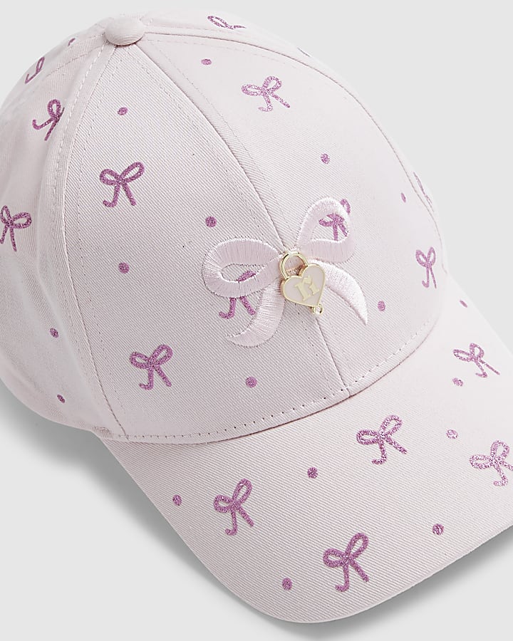 Mini Girls Pink Glitter Bow Cap