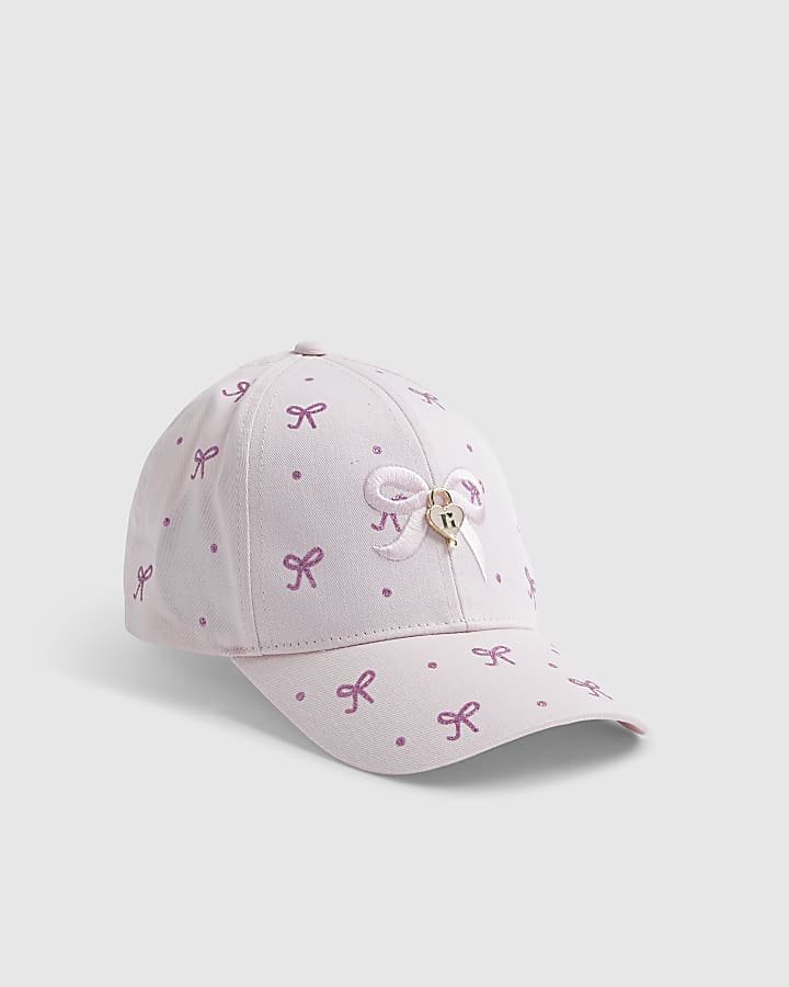 Mini Girls Pink Glitter Bow Cap