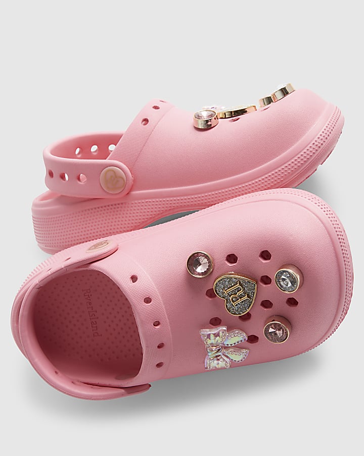 Girls Pink Gem Clog