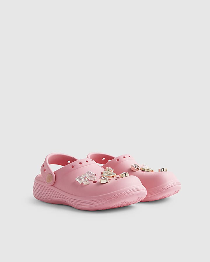 Girls Pink Gem Clog