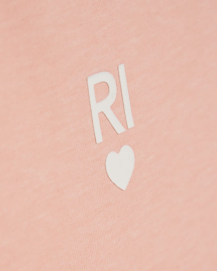 Girls Pink RI Waistband Tank and Shorts Set