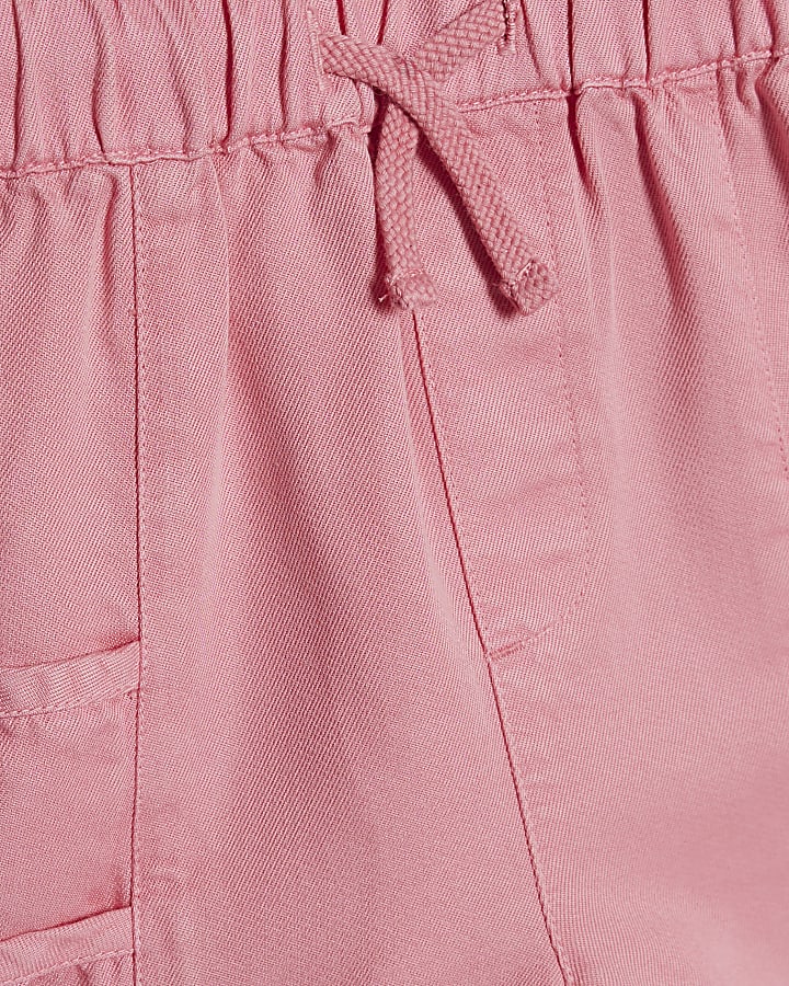 Girls Pink Tencel One Shoulder Set