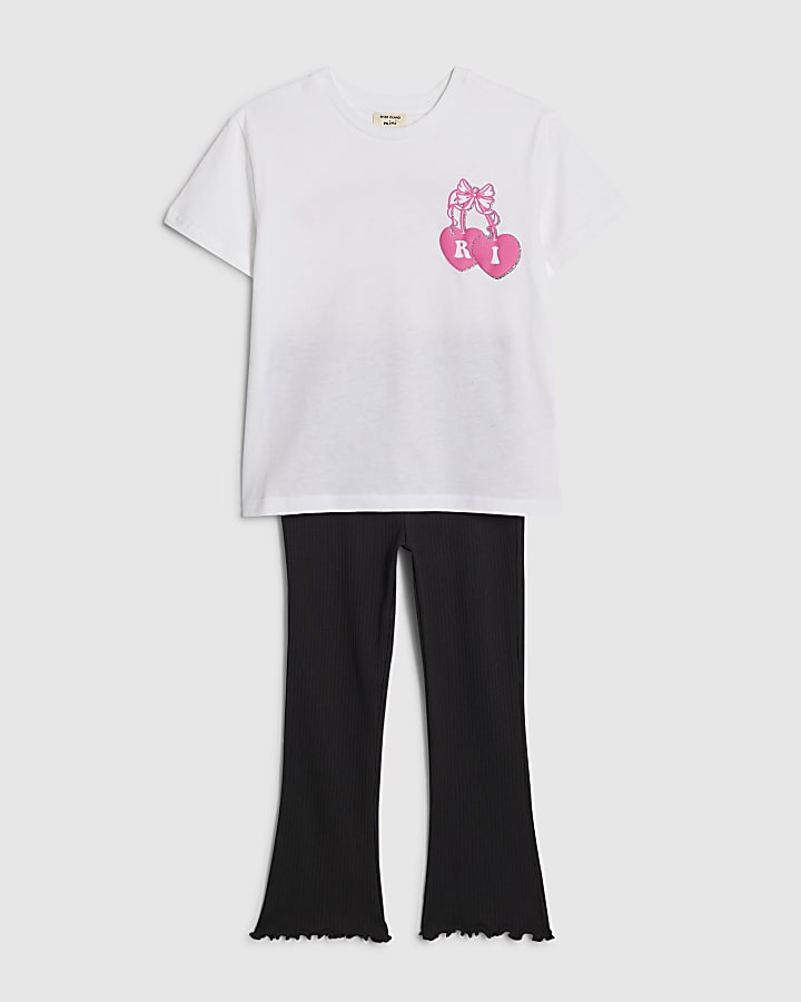 Mini Girls White Iconic Vibes T-Shirt Set