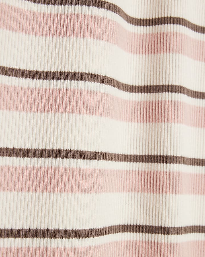 Girls Pink Striped Wide Leg Trousers