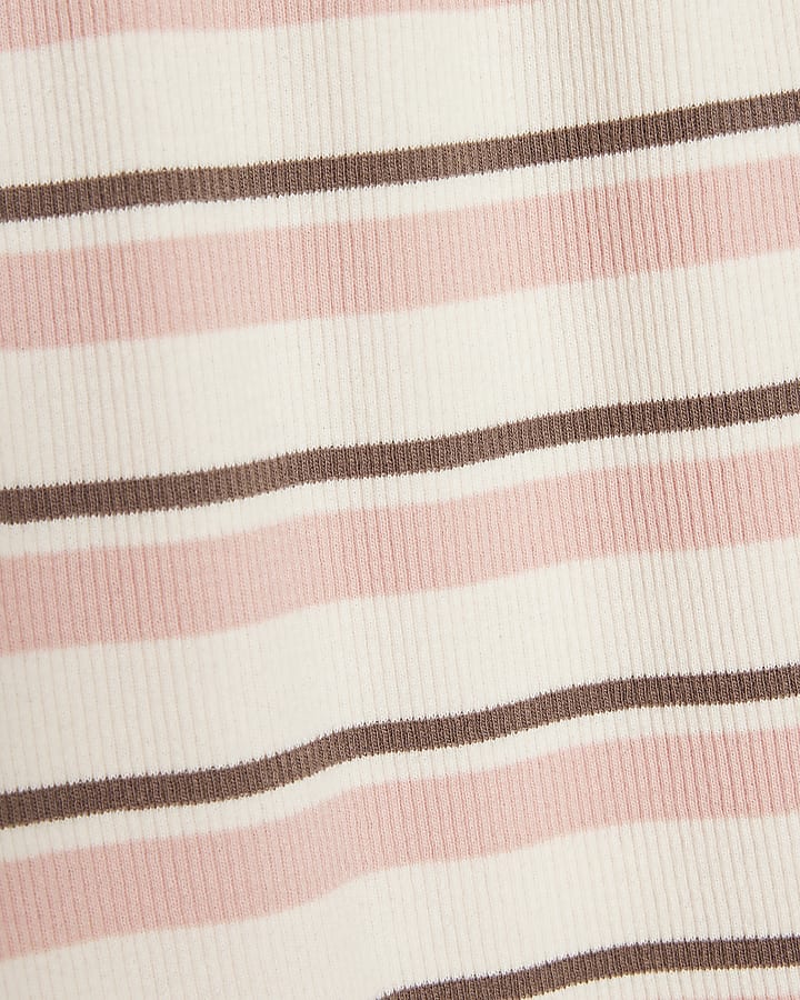 Girls Pink Striped Wide Leg Trousers