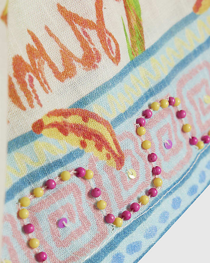 Girls Multi Colour Parrot Shorts Set