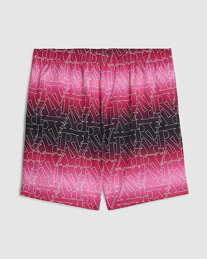 Boys Pink Monogram Ombre Swim Shorts