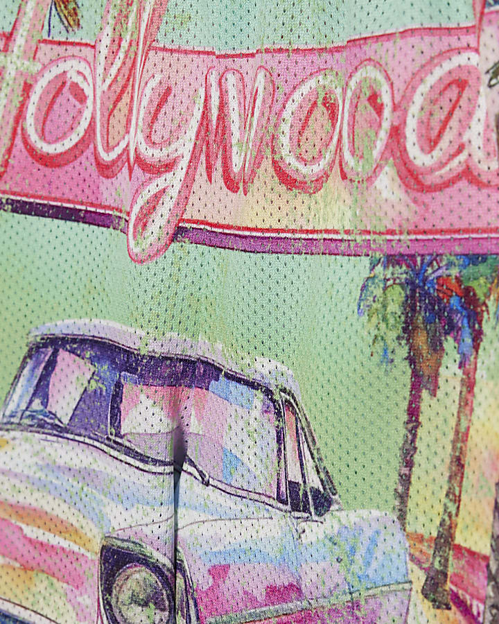 Mini Boys Green Year Zero Mesh Shirt Set