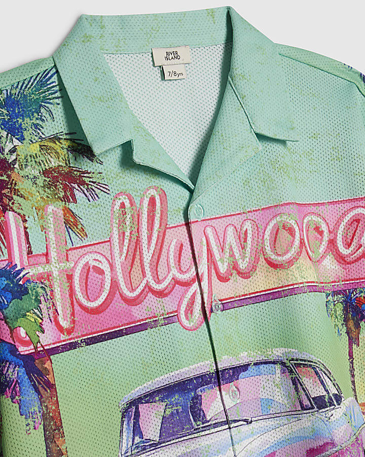 Boys Green Year Zero Hollywood Mesh Shirt Set