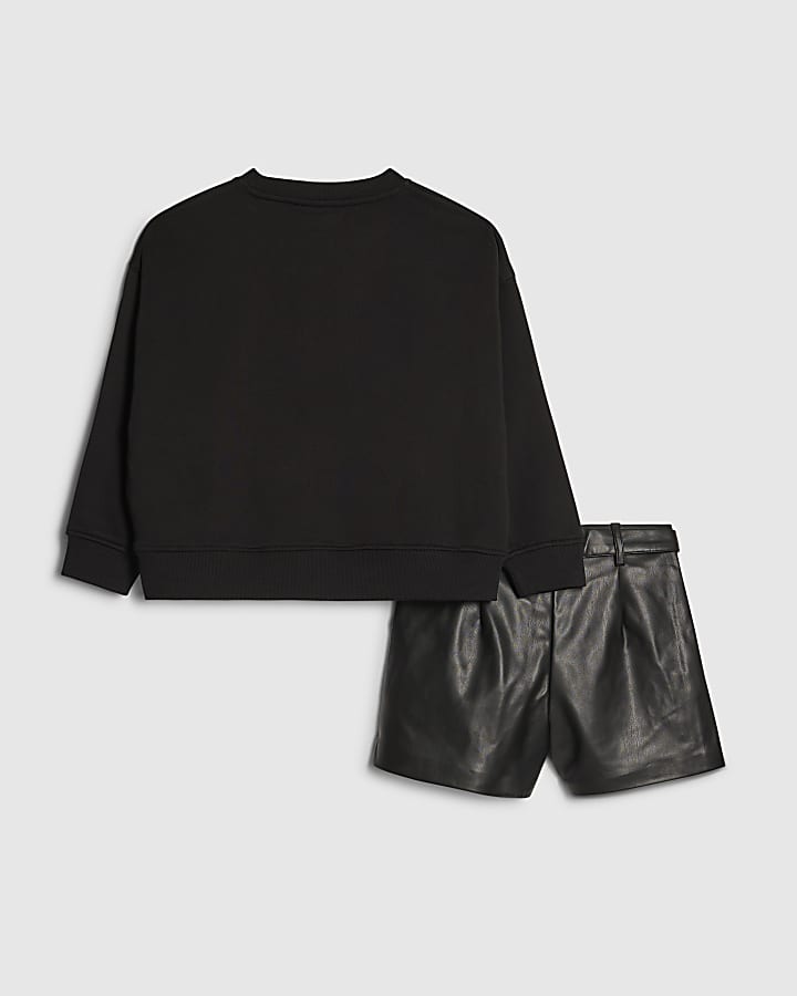 Girls Black Golden Girls Sweatshirt Set