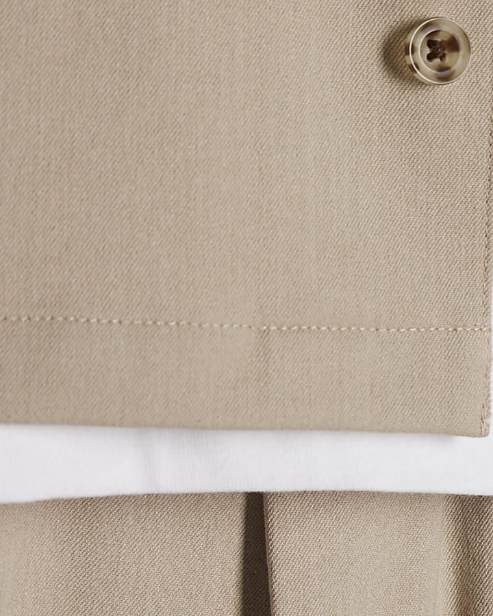 Mini Boys Beige Tailored 3 Piece Shirt Set