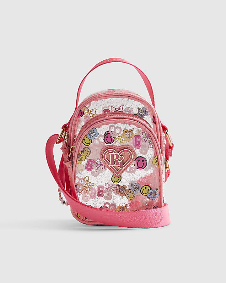 Girls Pink Graffiti Jelly Crossbody Bag