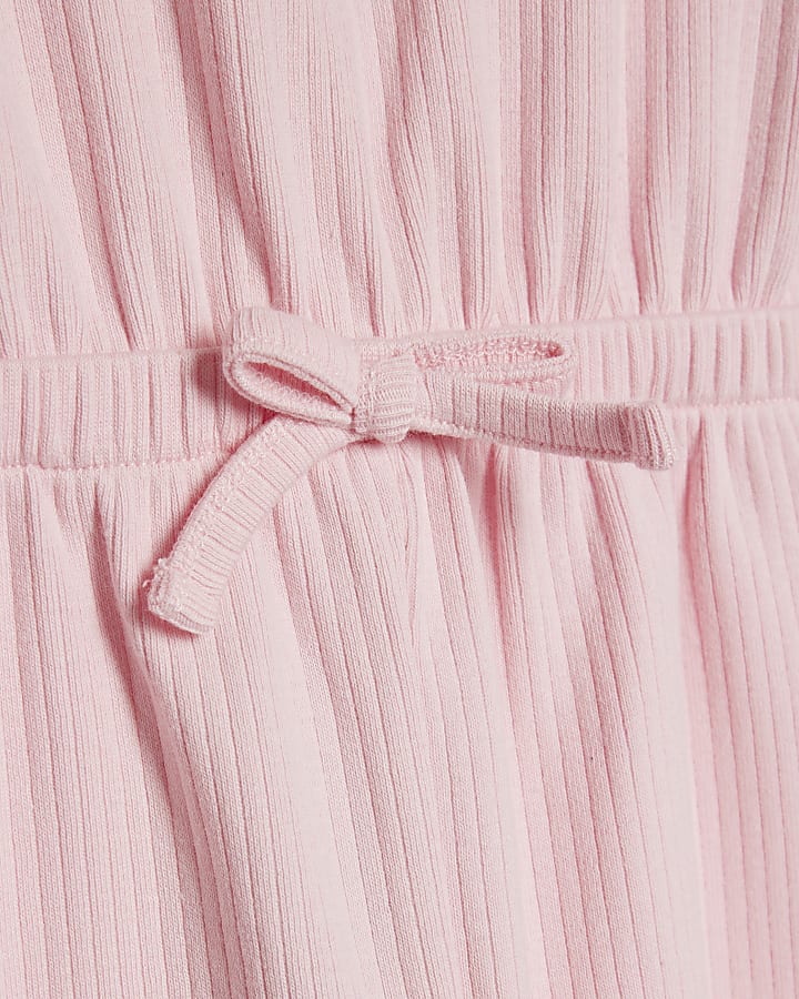 Girls Pink Polo Zip Playsuit