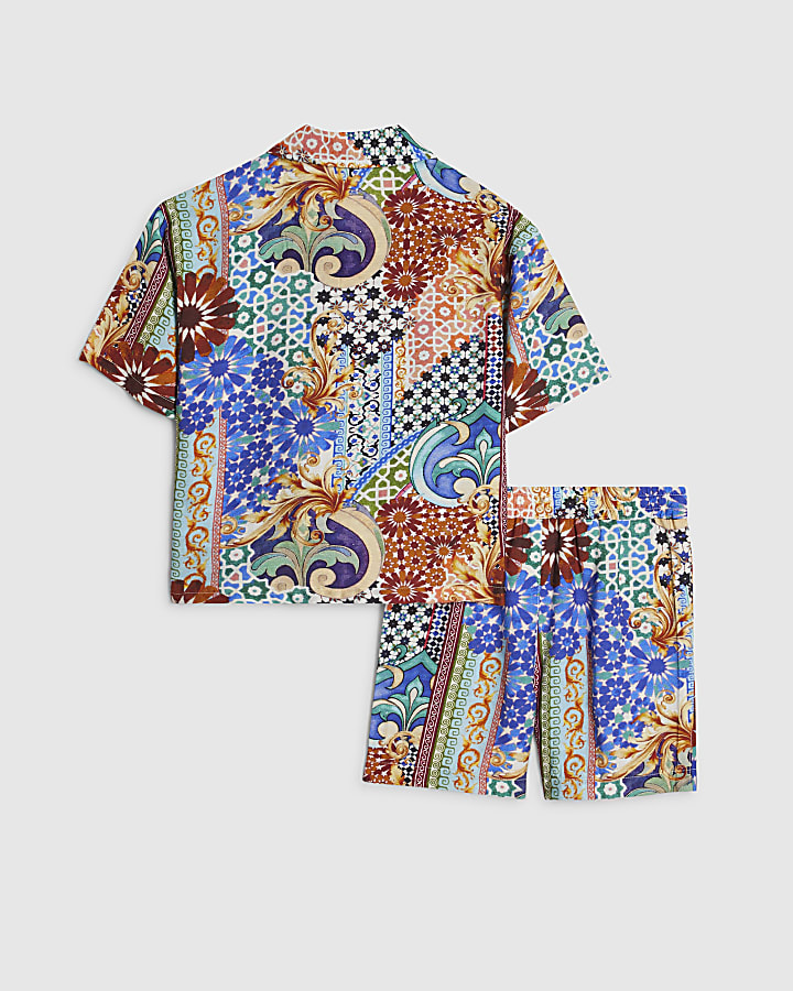 Mini Boys Blue Shirt & Short Set