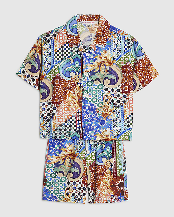 Mini Boys Blue Shirt & Short Set