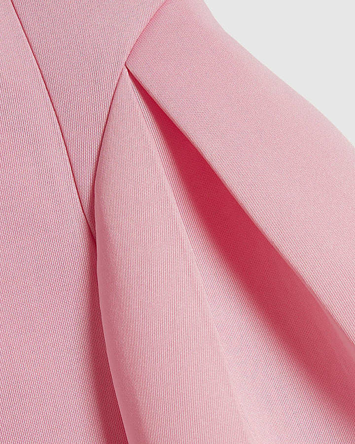 Girls Pink Embellished Collar Dress