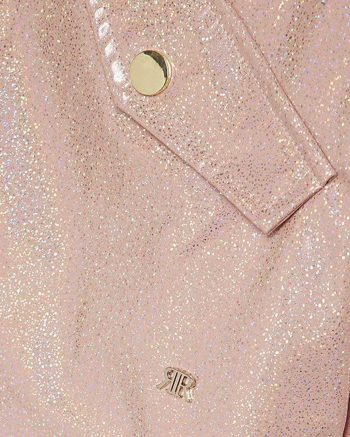 Girls Pink Glitter Rainmac