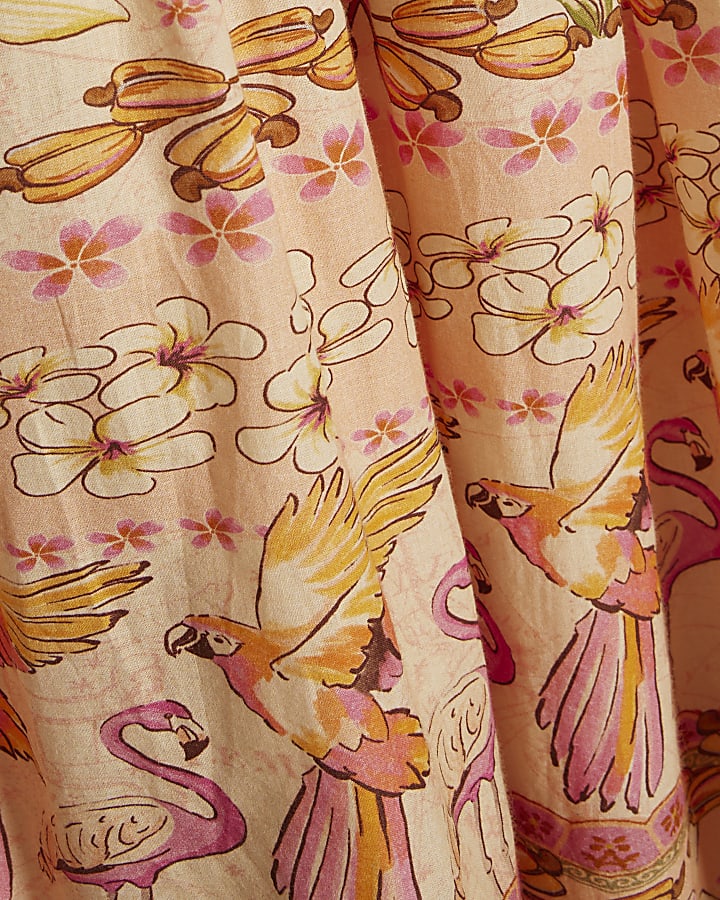 Girls Orange Scallop Maxi Dress