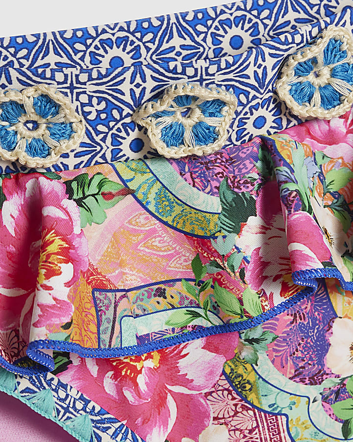 Girls Purple V Neck Bikini