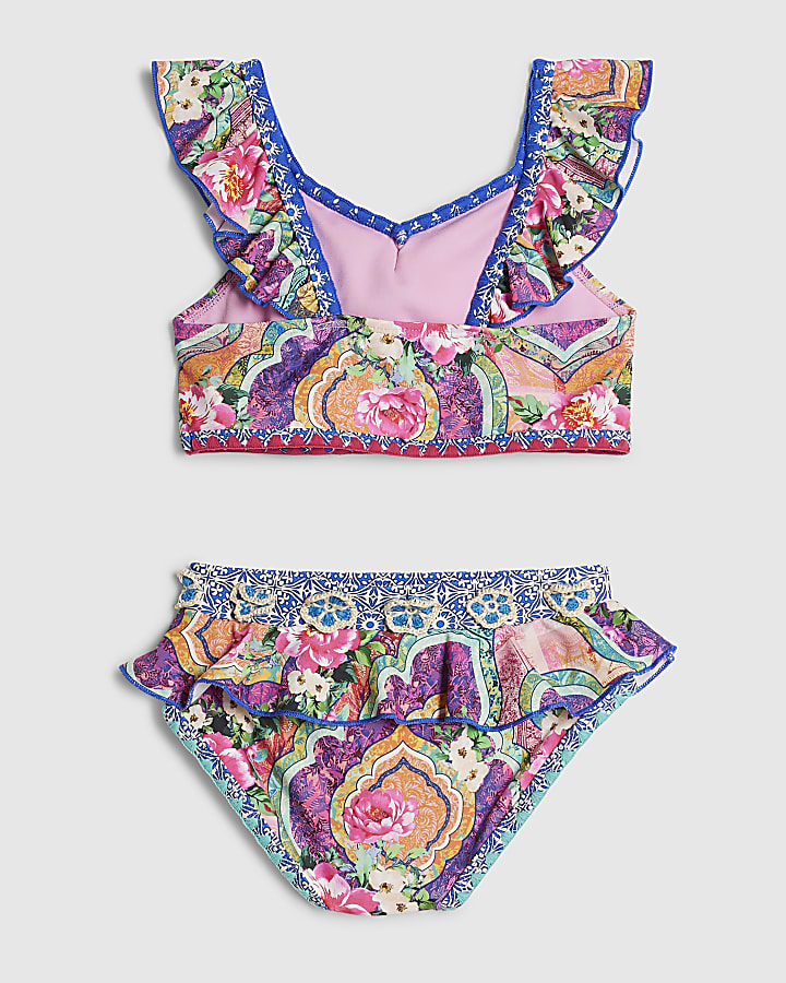 Girls Purple V Neck Bikini