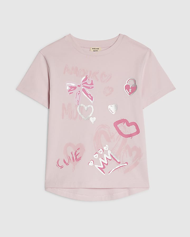 Mini Girls Pink Graffiti T-Shirt