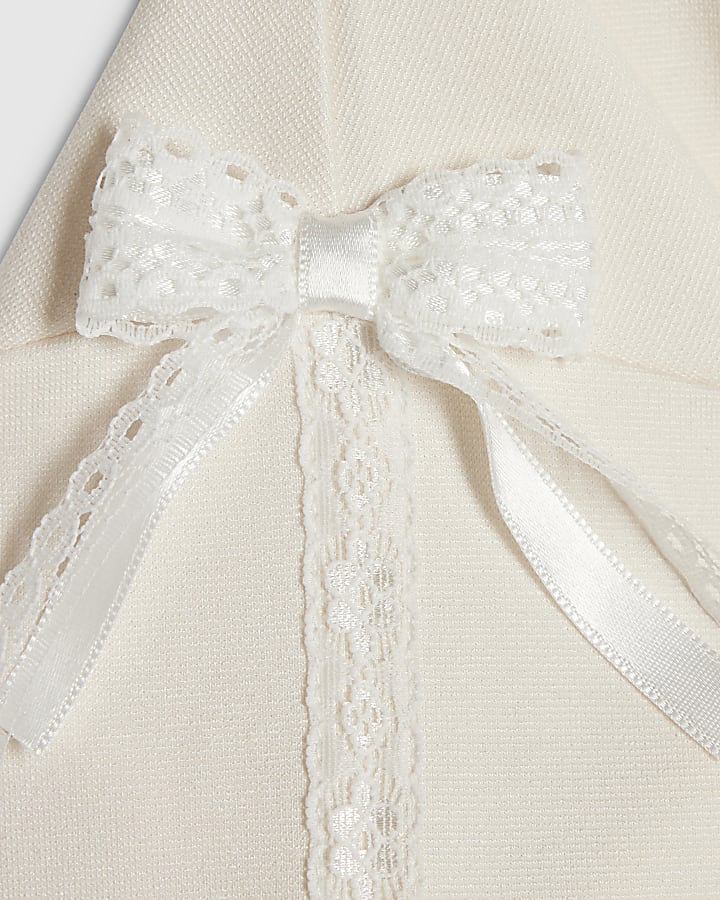 Girls Cream 2 in 1 Shrug Dress