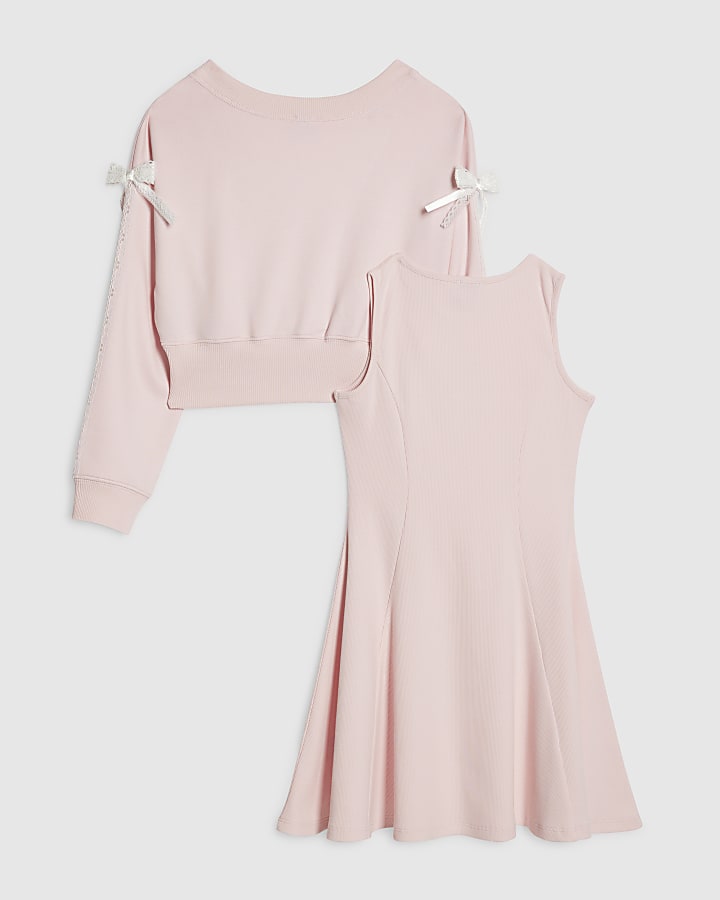 Girls Pink 2 in 1 Shrug Dress