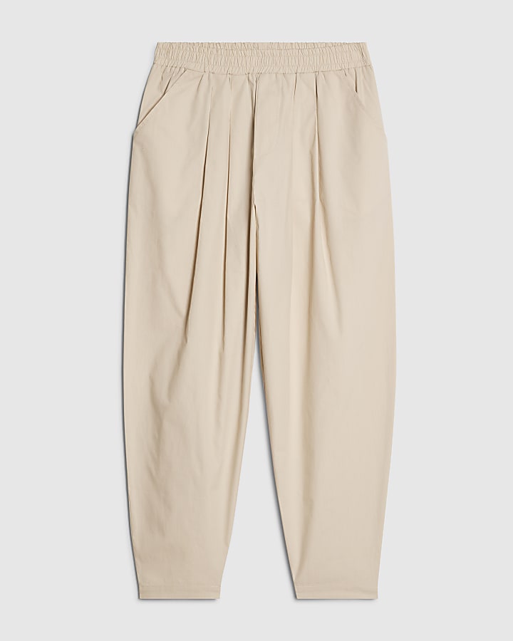 Girls Beige Balloon Trousers