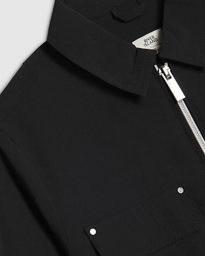 Boys Black Tech Shacket
