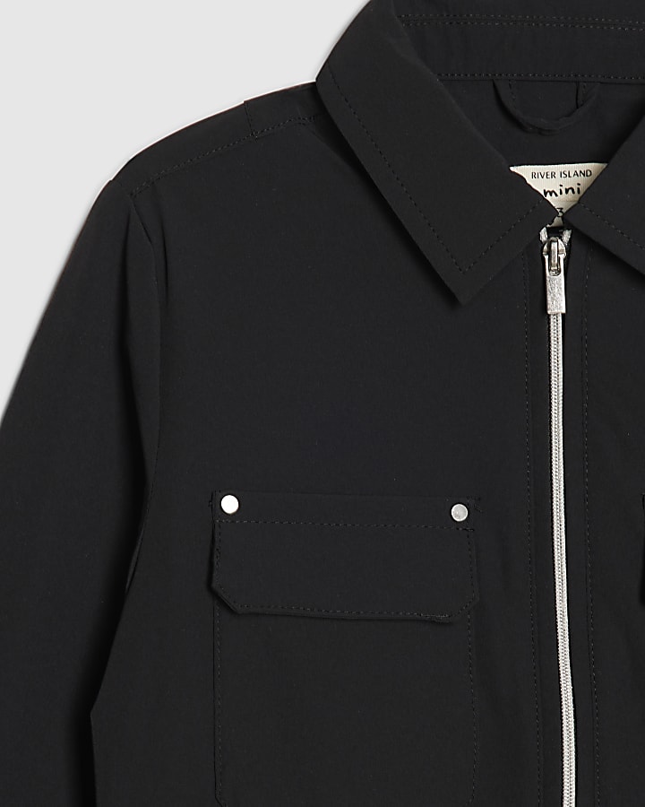 Mini Boys Black Tech Shacket
