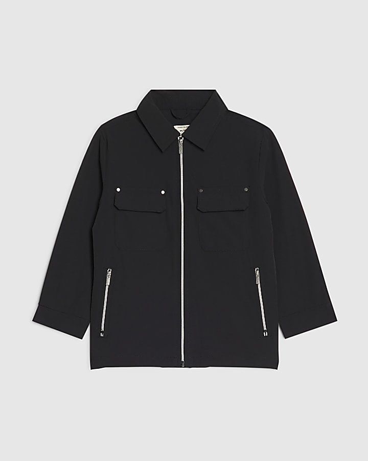 Mini Boys Black Tech Shacket