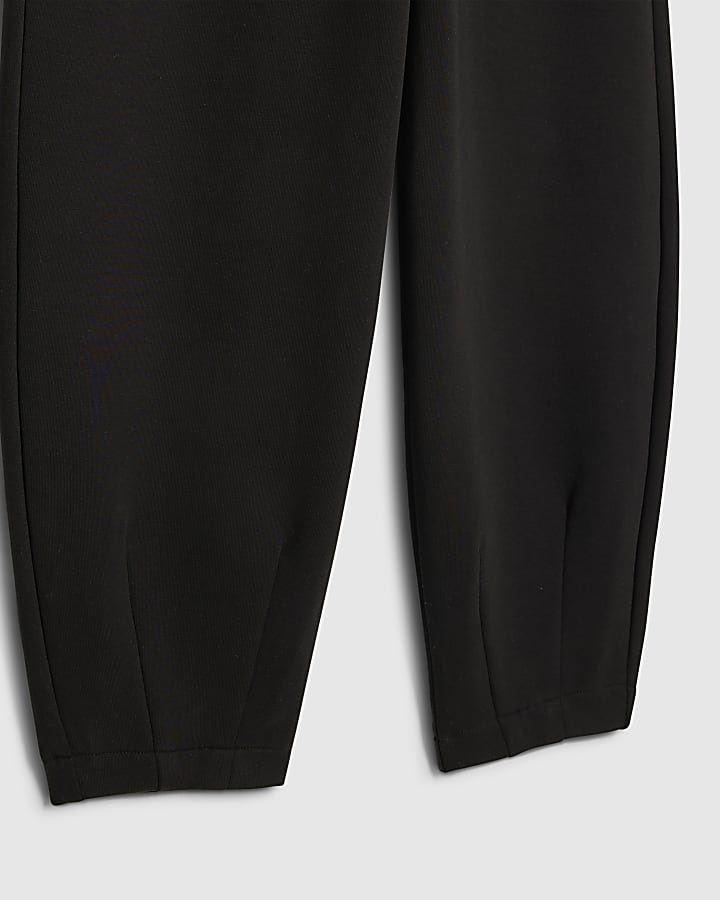 Girls Black Barrel Leg Trousers