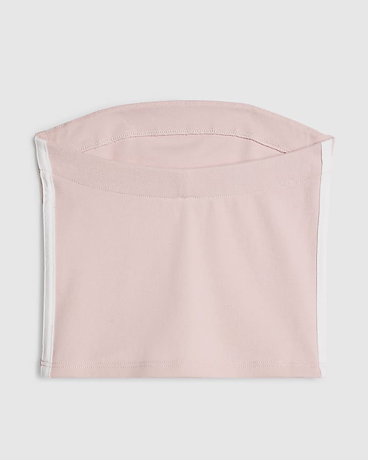 Girls Pink Side Stripe Bandeau Top