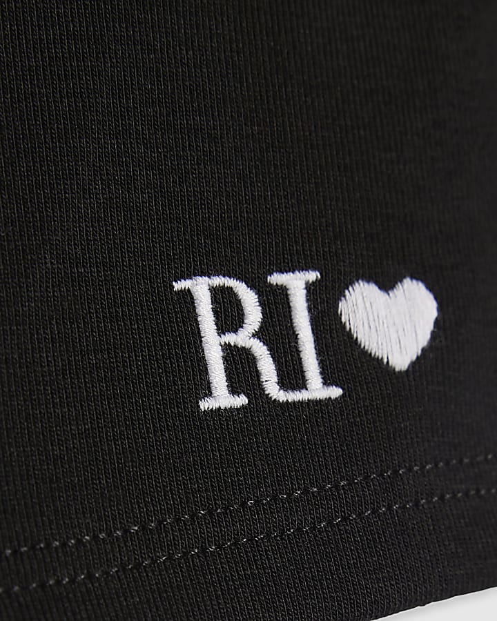 Girls Black Side Stripe Bandeau Top