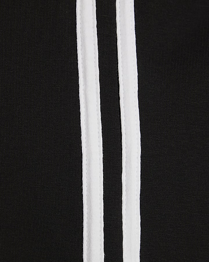 Girls Black Side Stripe Bandeau Top