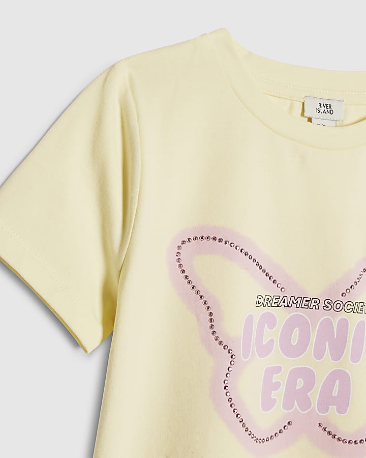 Girls Yellow Butterfly T-Shirt