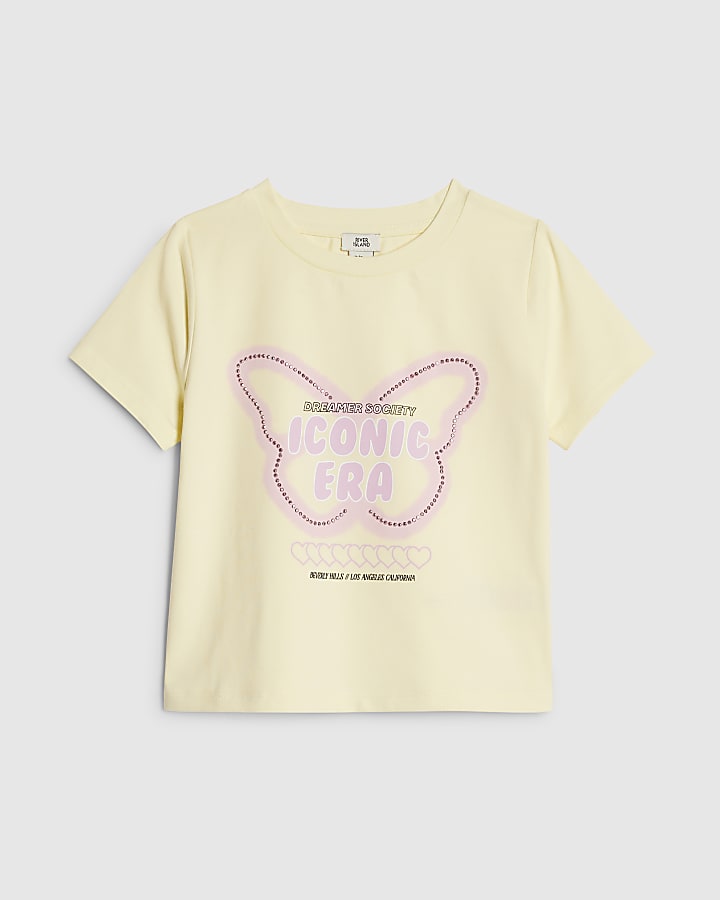Girls Yellow Butterfly T-Shirt