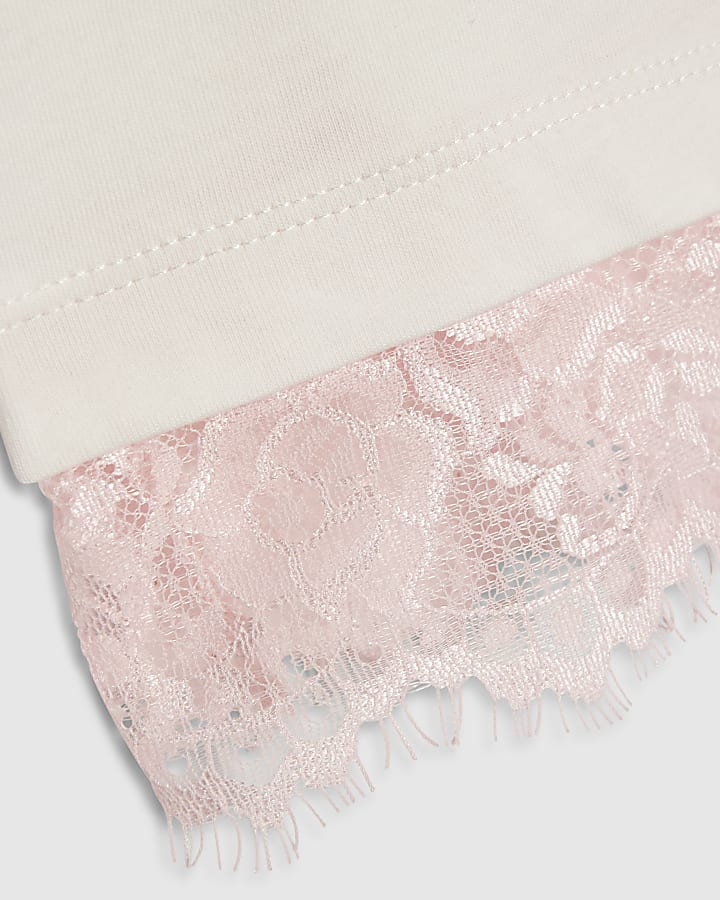 Girls White Number Lace T-Shirt