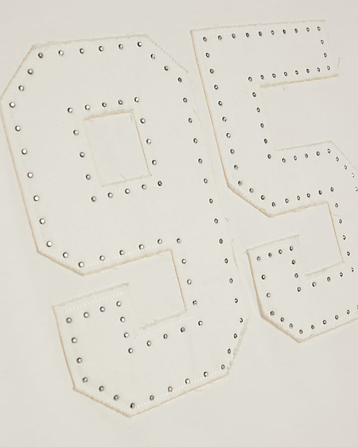 Girls White Number Lace T-Shirt