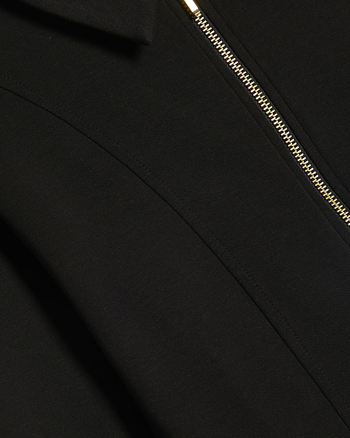 Girls Black Zip Through Jacket