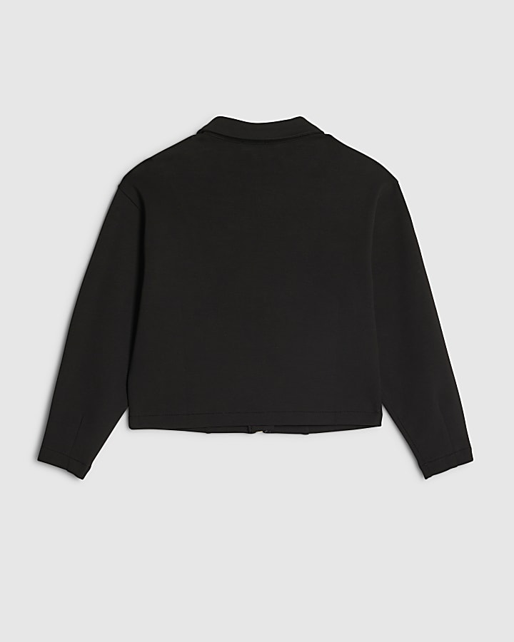 Girls Black Zip Through Jacket