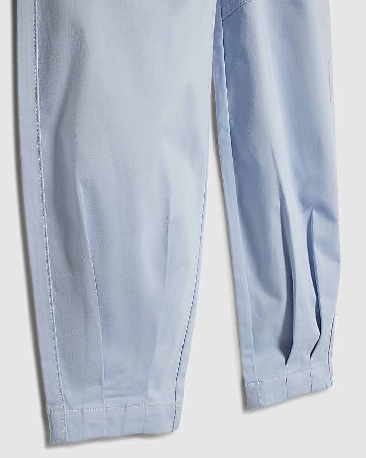 Girls Blue Twill Keyring Cargo Trousers